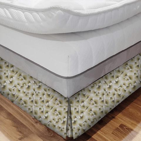 Gingko Olive Bed Base Valance