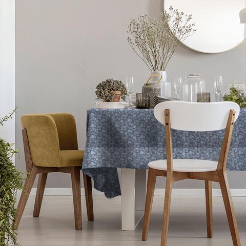 Bird Garden Print Denim Tablecloth