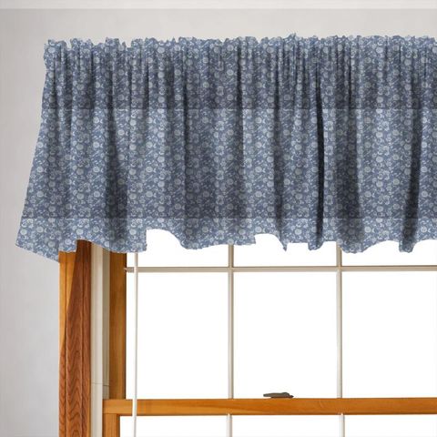 Bird Garden Print Denim Valance