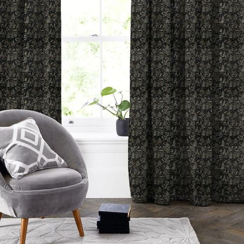 Chinoiserie Jet Made To Measure Curtain