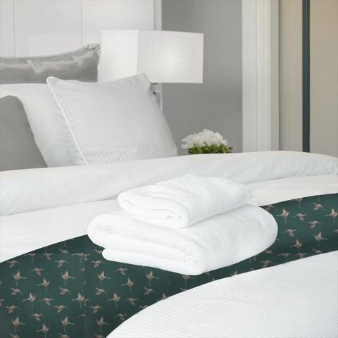 Cranes Jade Bed Runner