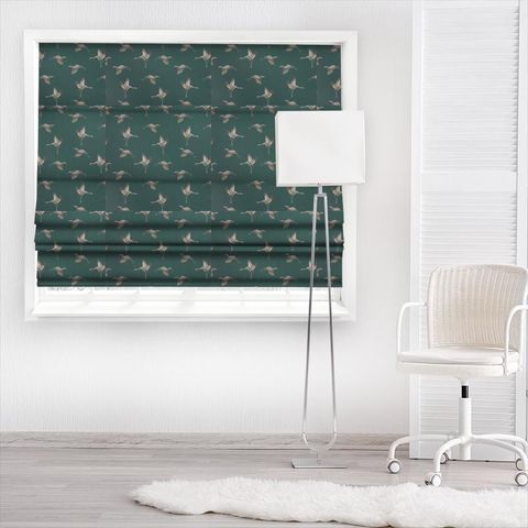 Cranes Jade Made To Measure Roman Blind