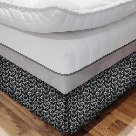 Scandi Sprig Noir Bed Base Valance