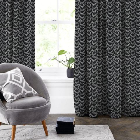 Scandi Sprig Noir Made To Measure Curtain