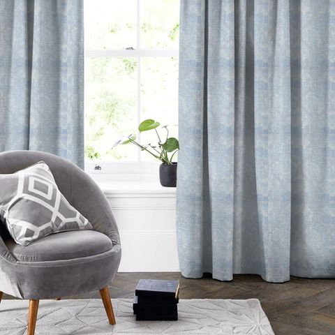 Serene Soft Blue Made To Measure Curtain