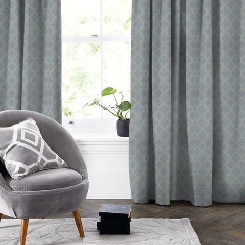 Frenzy Stone Blue Made To Measure Curtain