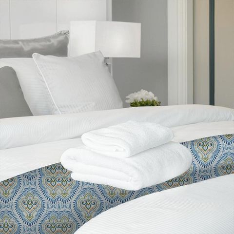 Arabesque Teal Bed Runner