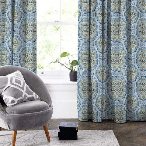 Arabesque Teal Made To Measure Curtain