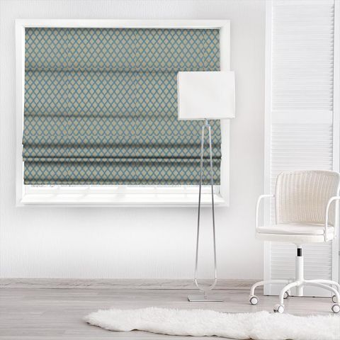Mosaic Aquamarine Made To Measure Roman Blind