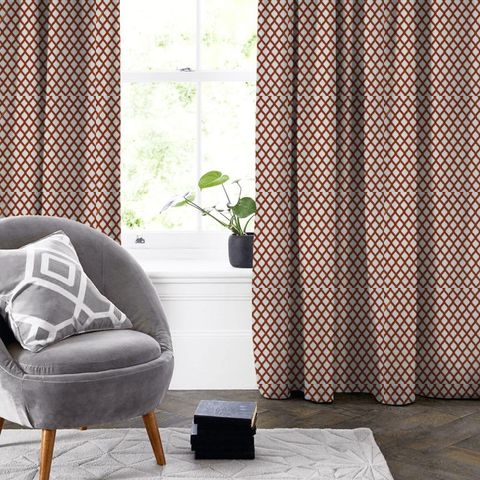 Mosaic Burnt Orange Made To Measure Curtain