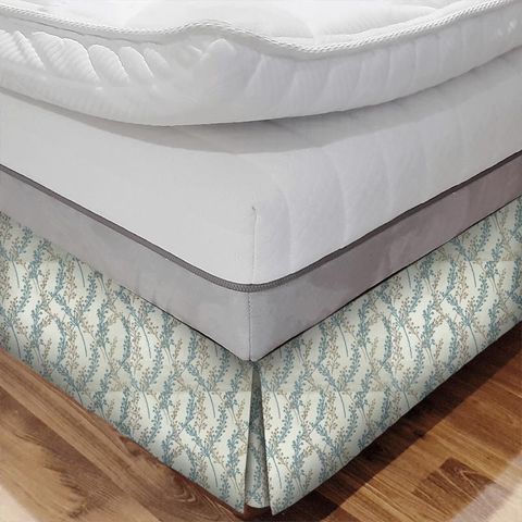 Twiggie Stone Blue Bed Base Valance