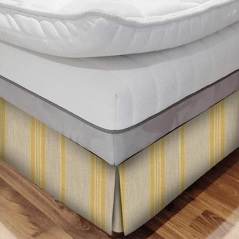 Leagram Stripe Buttercup Bed Base Valance