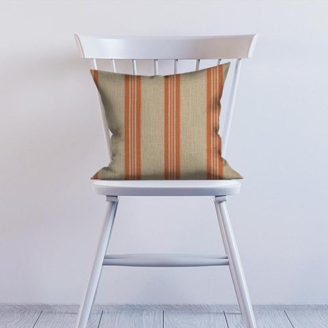 Leagram Stripe Clementine Cushion