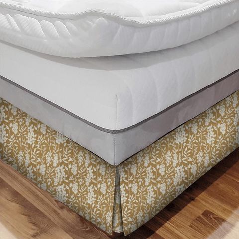 Flora Mustard Bed Base Valance