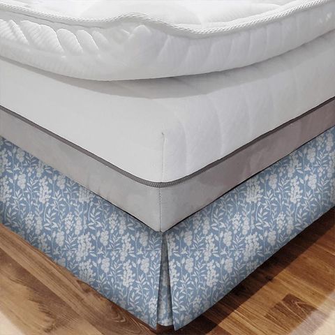 Flora Sky Blue Bed Base Valance