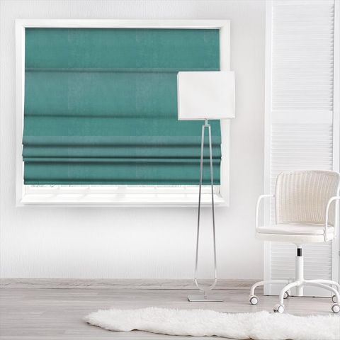 Velour Teal Made To Measure Roman Blind
