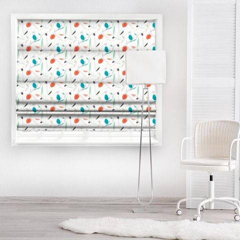 Oxalis Pimento/Marine Made To Measure Roman Blind