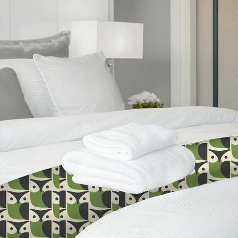 Owl Chalky Green Bed Runner