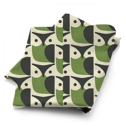 Owl Chalky Green Fabric