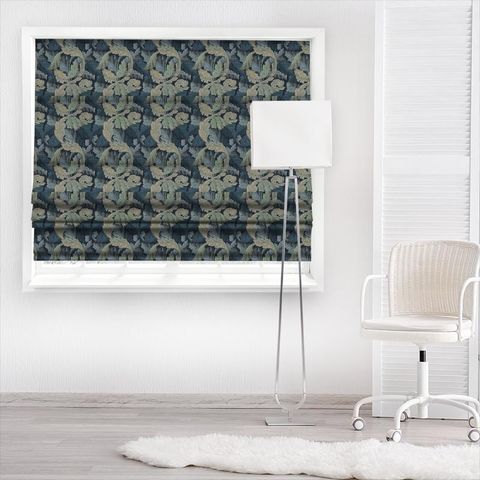 Acanthus Tapestry Indigo/Mineral Made To Measure Roman Blind
