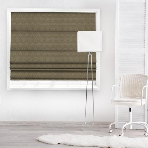 Crown Imperial Moss/Biscuit Made To Measure Roman Blind