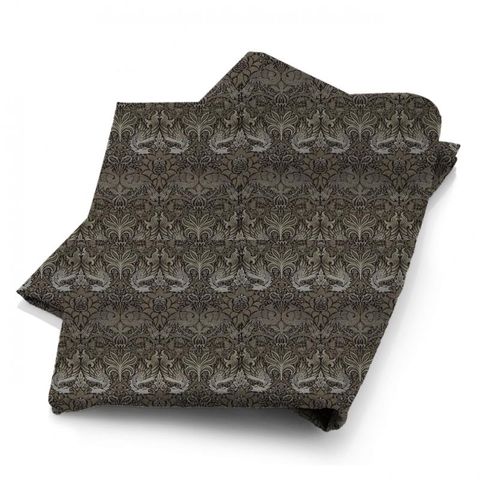 Peacock & Dragon Black/Bullrush Fabric