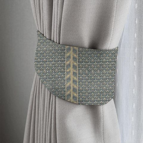 Morris Bellflowers Indigo/Sage Tieback