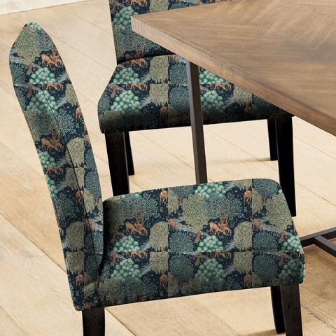 The Brook Tapestry Blue Morris Seat Pad Cover