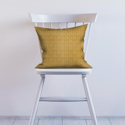 Mistletoe Embroidery Saffron Cushion