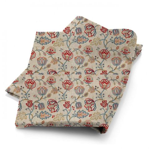 Theodosia Embroidery Wine/Indigo Fabric