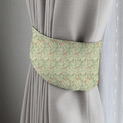 Sweet Briar Green/Coral Morris Tieback