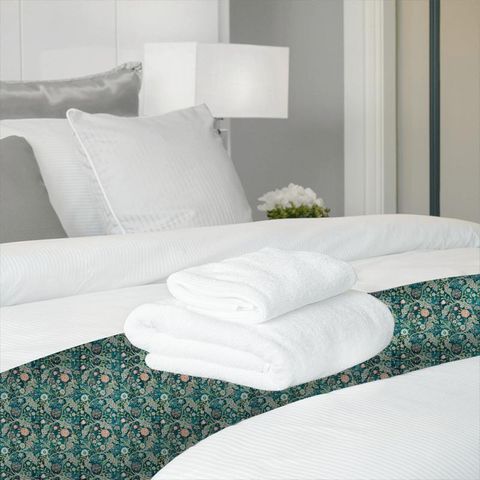 Wilhelmina Teal Bed Runner