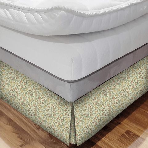 Fruit Cream/Teal Morris Bed Base Valance