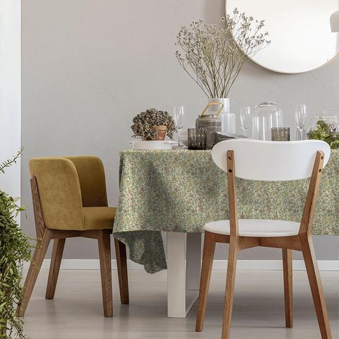 Fruit Cream/Teal Tablecloth