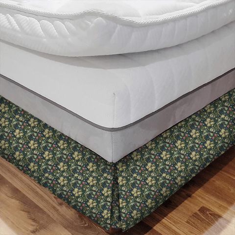 Golden Lily Midnight/Green Morris Bed Base Valance