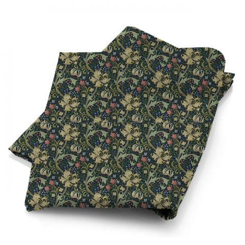 Golden Lily Midnight/Green Morris Fabric
