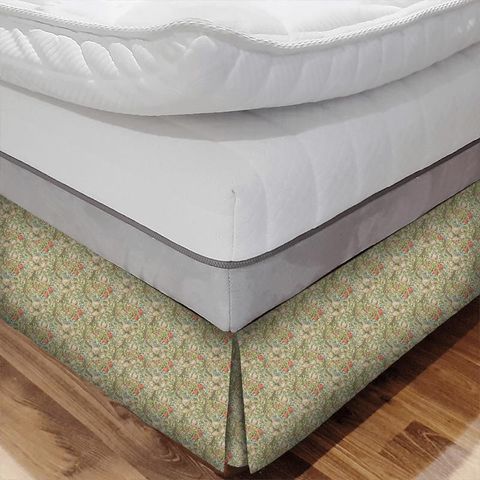 Golden Lily Green/Gold WM Bed Base Valance