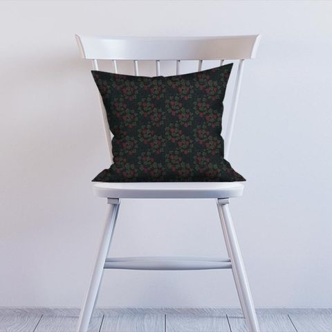 Vine Dark Green/Red Cushion