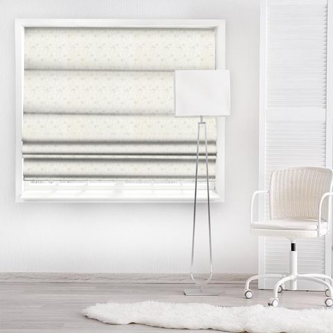 Pure Arbutus Embroidery White Clover Made To Measure Roman Blind
