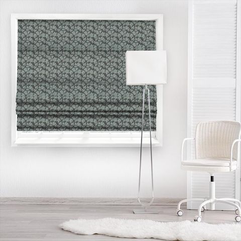Pure Bramble Embroidery Inky Purple Made To Measure Roman Blind