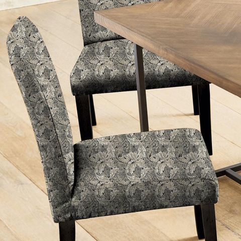 Pure Acanthus Weave Black Ink Seat Pad Cover