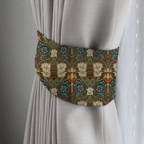 Honeysuckle And Tulip Velvet Forest/Chestnut Tieback