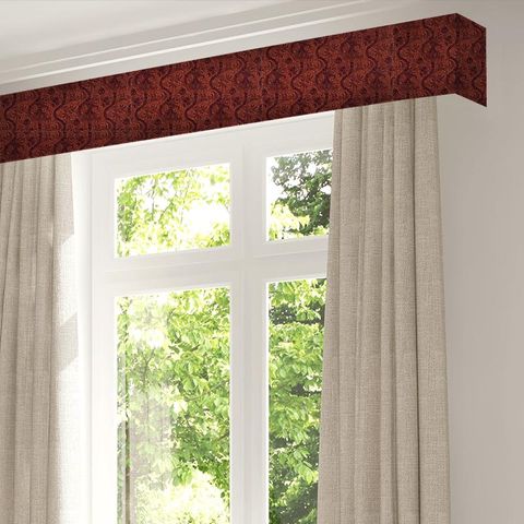 Indian Flock Velvet Russet/Mulberry Pelmet