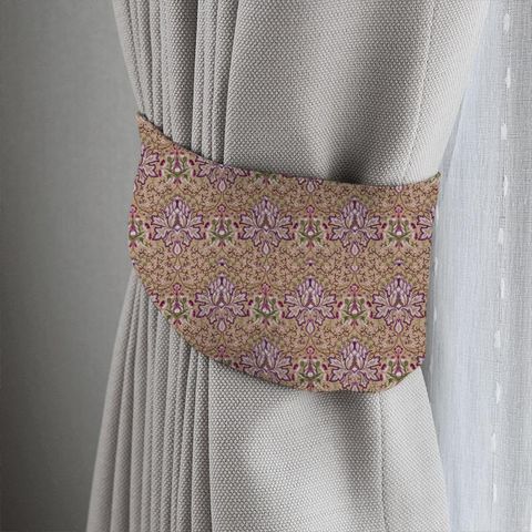 Artichoke Embroidery Aubergine/Gold Tieback