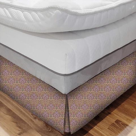 Artichoke Embroidery Aubergine/Gold Bed Base Valance