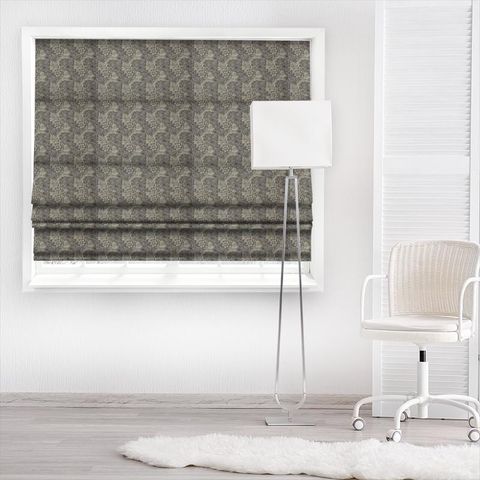 Pure Marigold Print Black Ink Made To Measure Roman Blind
