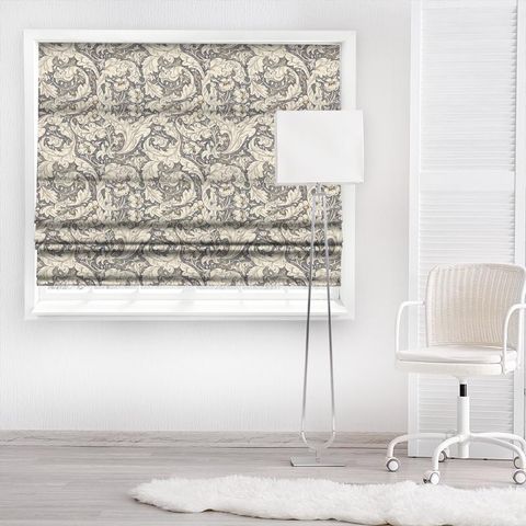 Pure Bachelors Button Print Black Ink Made To Measure Roman Blind