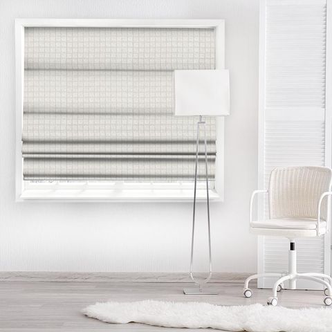 Pure Scroll Embroidery Lightish Grey Made To Measure Roman Blind