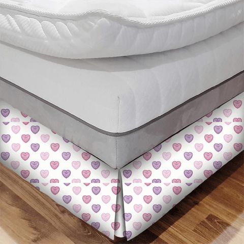 Sweet Heart Pink/Purple Bed Base Valance
