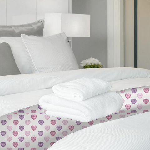 Sweet Heart Pink/Purple Bed Runner